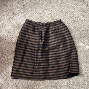 Madewell Brown and Black Knee-length Pencil Skirt with Asymmetrical Slit